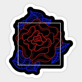 Minimalist Rose Line Art Sticker